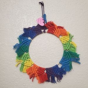Host Pick 🎉Double Rainbow Mandala Macramé Wall Hanging